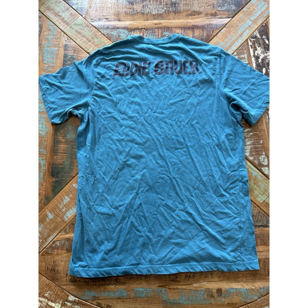 Men's Eddie Bauer To The Top Teal T Shirt Size XLT - Picture 5 of 6